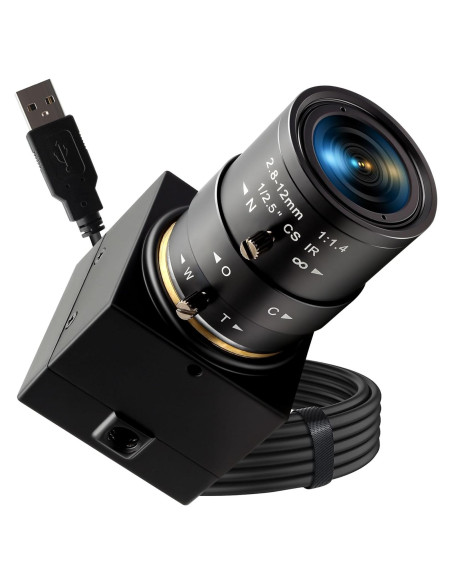 Cámara USB 8MP QILOVE con Lente Manual 2.8-12mm