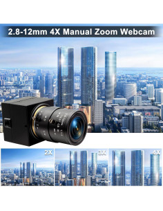 Cámara USB 8MP QILOVE con Lente Manual 2.8-12mm 2