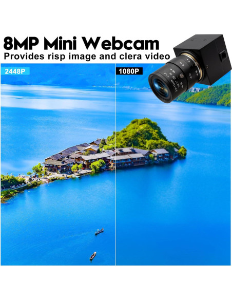 Cámara USB 8MP QILOVE con Lente Manual 2.8-12mm