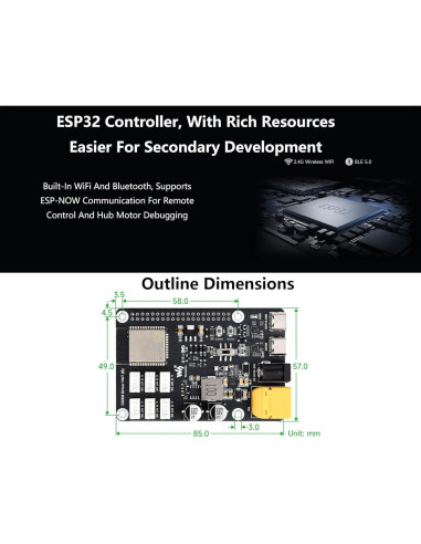 Controlador de Motor Hub DDSM400 Wonrabai para Raspberry Pi