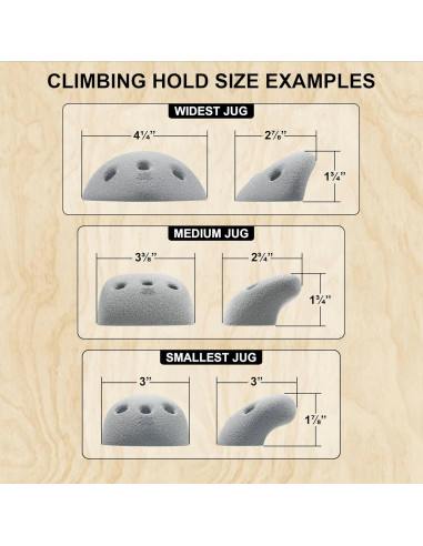 Agarraderas de Escalada Atomik | Jugs Básicos Gris 10 Piezas