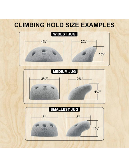 Agarraderas de Escalada Atomik | Jugs Básicos Gris 10 Piezas