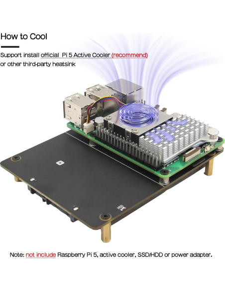Geekworm X1100 Shield SATA HDD/SSD para Raspberry Pi 5 Geekworm X1100 Shield SATA HDD/SSD para Raspberry Pi 5