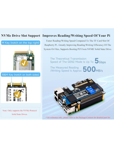 Adaptador PCIe a Ethernet y M.2 Wonrabai para Raspberry Pi 5