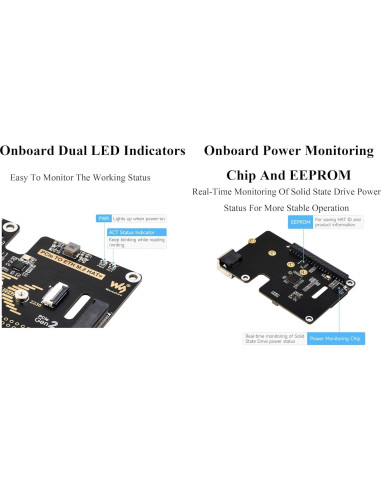 Adaptador PCIe a Ethernet y M.2 Wonrabai para Raspberry Pi 5