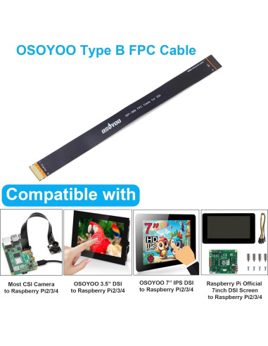 Cables FPC OSOYOO 15 Pines 1mm Pitch 200mm Paquete de 2