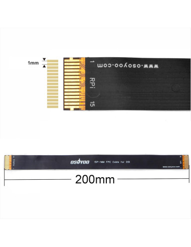 Cables FPC OSOYOO 15 Pines 1mm Pitch 200mm Paquete de 2