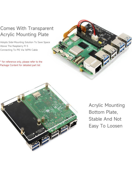 Placa PCIe a 4-Ch USB 3.2 Gen1 Waveshare para Raspberry Pi 5