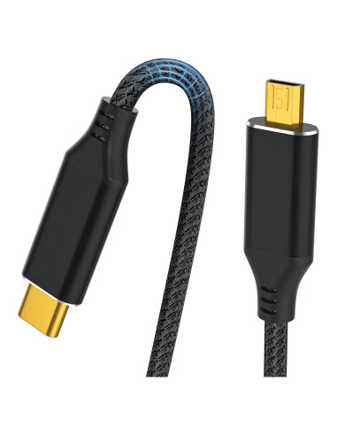 Cable Micro HDMI a USB C 1.83m KOMGIKL 4K@60Hz Nylon Trenzado
