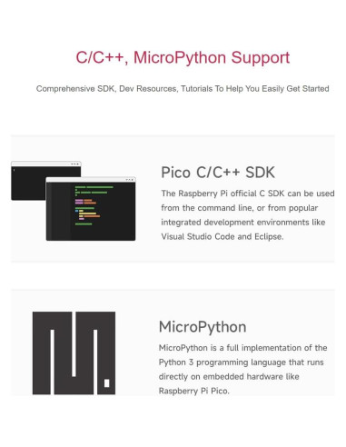 Placa Microcontrolador Raspberry Pi Pico 2 W RP2350 WiFi y Bluetooth