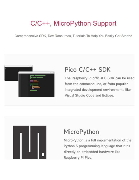 Placa Microcontrolador Raspberry Pi Pico 2 W RP2350 WiFi y Bluetooth Placa Microcontrolador Raspberry Pi Pico 2 W RP2350 WiFi y Bluetooth