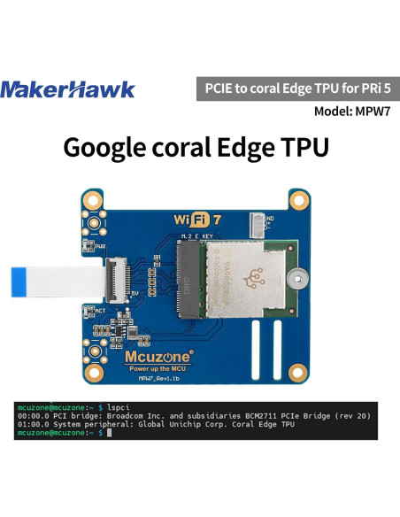 Placa Adaptadora PCIe a Wi-Fi 7 Drocoge para Raspberry Pi 5