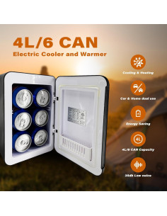 Mini nevera eléctrica AooDen AO-4L-BK 4L para coche y hogar 2