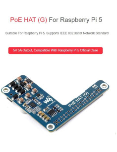 PoE HAT (G) Waveshare para Raspberry Pi 5 con Caja Oficial 2