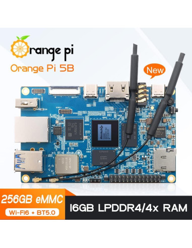 Mini PC Orange Pi 5B 16GB 256GB RK3588S 8 Núcleos Wi-Fi6