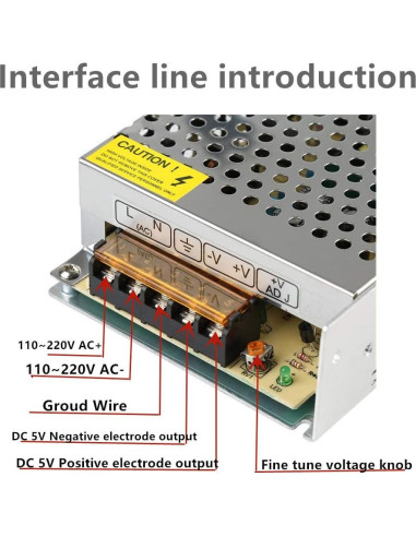 Fuente de Poder 5V 8A PHEVOS AC110V a DC para Raspberry Pi
