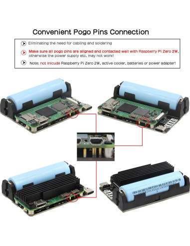 Placa de Expansión UPS Geekworm X306 V1.3 para Raspberry Pi Zero 2W