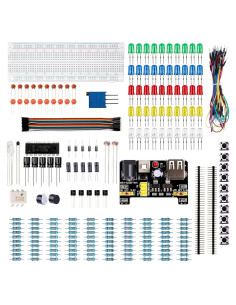 Kit Electrónica Genérico R3 - 234 Componentes, Protoboard y Fuente