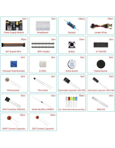 Kit Electrónica Genérico R3 - 234 Componentes, Protoboard y Fuente 2
