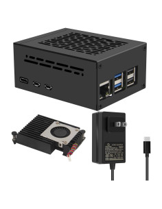 Caja de Metal Geekworm P579-V2 + Fuente PD27W + Enfriador H505 para Raspberry Pi 5