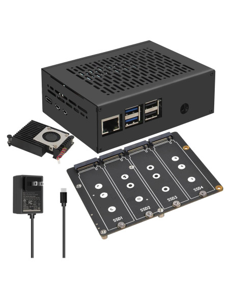 Geekworm X1011 PCIe a Cuádruple M.2 NVMe para Raspberry Pi 5 Geekworm X1011 PCIe a Cuádruple M.2 NVMe para Raspberry Pi 5