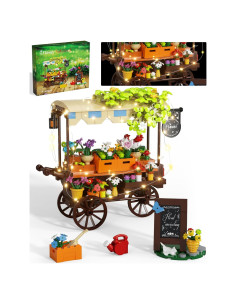 Juego de Construcción Carrito de Flores Muiurple con LED