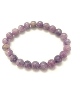 Pulsera de Lepidolita Hecha a Mano Crystal Miracle 17.78 cm