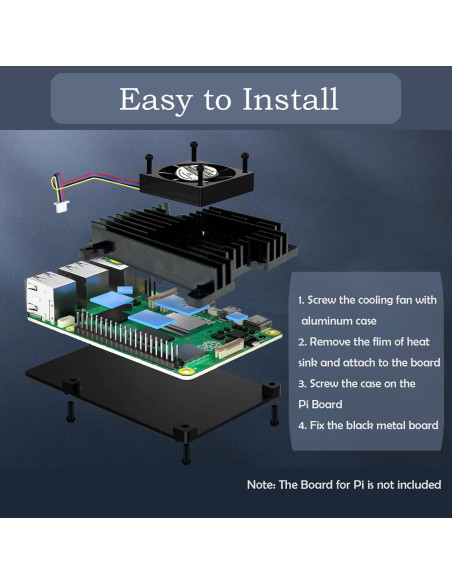 Enfriador Activo para Raspberry Pi 5 con Disipador de Aluminio