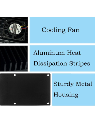 Enfriador Activo para Raspberry Pi 5 con Disipador de Aluminio