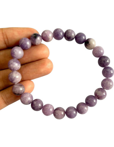 Pulsera de Lepidolita Hecha a Mano Crystal Miracle 17.78 cm