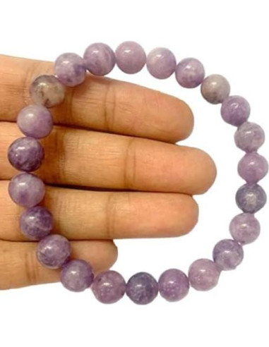 Pulsera de Lepidolita Hecha a Mano Crystal Miracle 17.78 cm