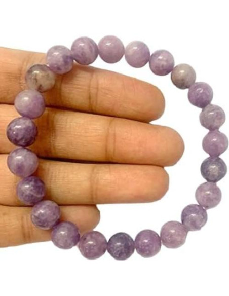 Pulsera de Lepidolita Hecha a Mano Crystal Miracle 17.78 cm