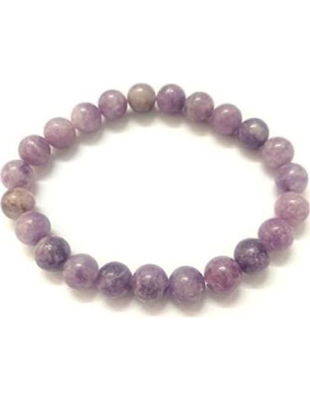Pulsera de Lepidolita Hecha a Mano Crystal Miracle 17.78 cm