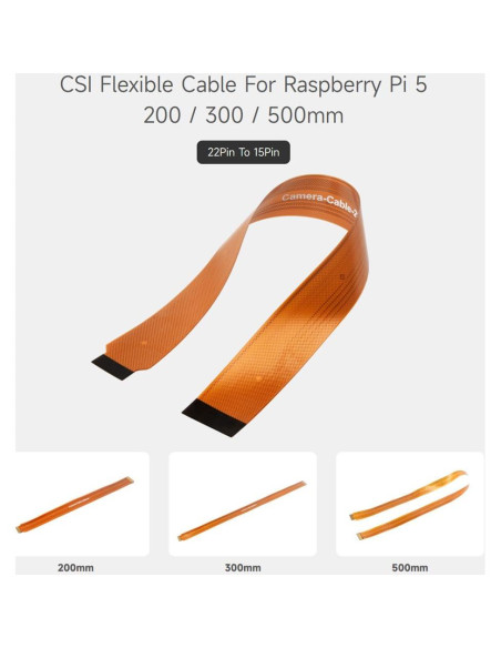 Cable flexible CSI FPC Waveshare 500mm para Raspberry Pi 5 Cable flexible CSI FPC Waveshare 500mm para Raspberry Pi 5