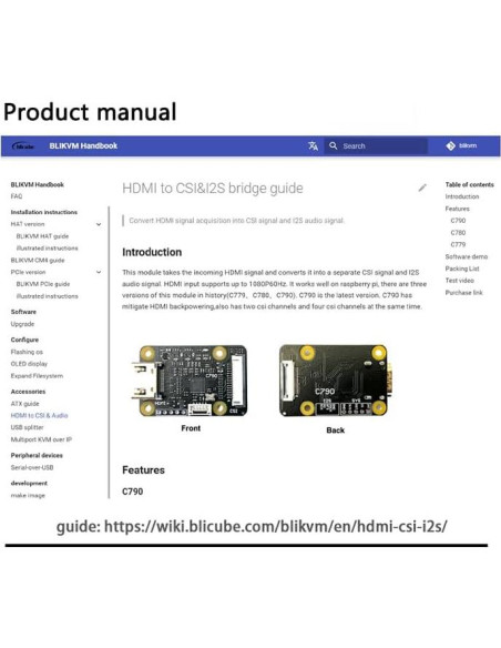 Módulo HDMI a CSI-2 C790 Viprh para Raspberry Pi 1080p Módulo HDMI a CSI-2 C790 Viprh para Raspberry Pi 1080p