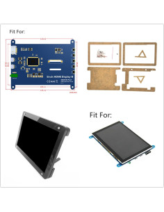 Carcasa protectora para pantalla LCD 5" Raspberry Pi ZEZEFUFU 2