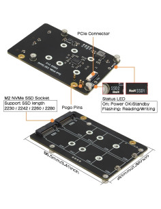 Geekworm X1005 Placa PCIe Doble M.2 NVMe para Raspberry Pi 5 2