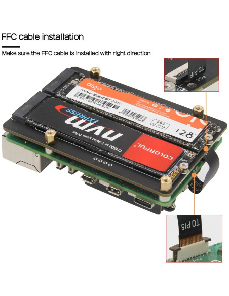 Geekworm X1005 Placa PCIe Doble M.2 NVMe para Raspberry Pi 5