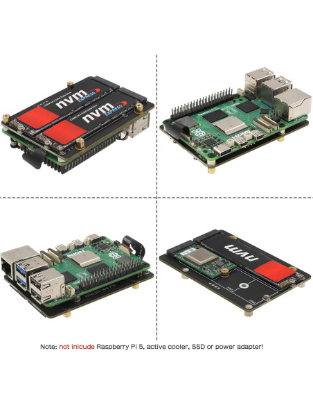 Geekworm X1005 Placa PCIe Doble M.2 NVMe para Raspberry Pi 5