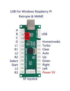 Controlador USB Arcade SJ@JX Sin Retardo para Raspberry Pi 2