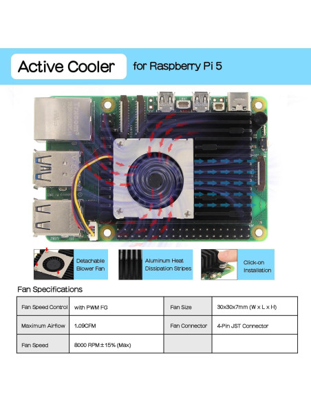 Geekworm X1205 UPS HAT para Raspberry Pi 5 con Cooler y Fuente 12V Geekworm X1205 UPS HAT para Raspberry Pi 5 con Cooler y Fuente 12V