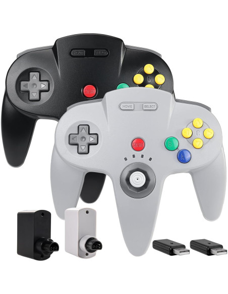 Paquete 2 Controladores Inalámbricos SAFFUN SNES y N64 Paquete 2 Controladores Inalámbricos SAFFUN SNES y N64