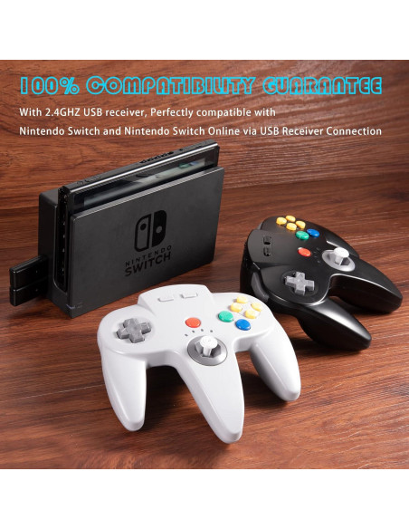 Paquete 2 Controladores Inalámbricos SAFFUN SNES y N64 Paquete 2 Controladores Inalámbricos SAFFUN SNES y N64
