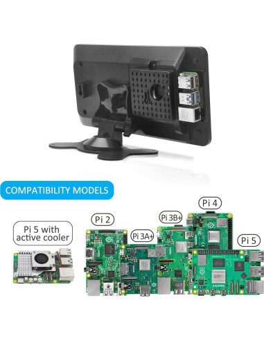 Caja OSOYOO PiStudio con Pantalla Táctil IPS de 7" para Raspberry Pi