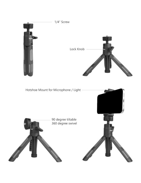 Trípode Mini Selfie Stick Ruittos 29.21 cm Ajustable