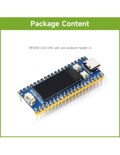 Placa de Desarrollo Waveshare RP2350-LCD-0.96, Pantalla 0.96" 2