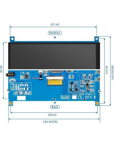 Monitor HDMI Portátil JniTyOpt 7" IPS Táctil 1024x600