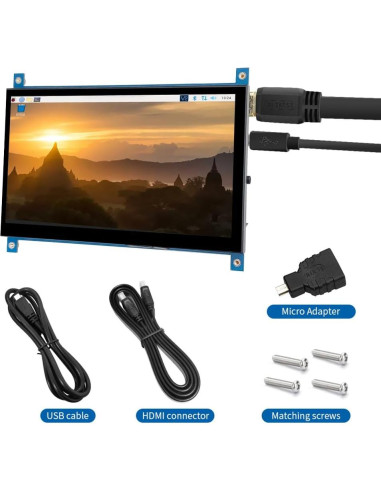 Monitor HDMI Portátil JniTyOpt 7" IPS Táctil 1024x600