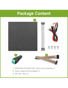 Panel LED RGB 64x64 Waveshare 2mm Brillo Ajustable 2