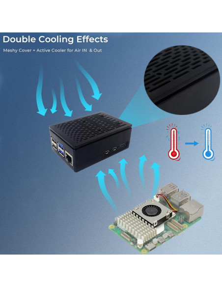 Kit Vemico Raspberry Pi 5 16GB con Enfriador y Caja ABS